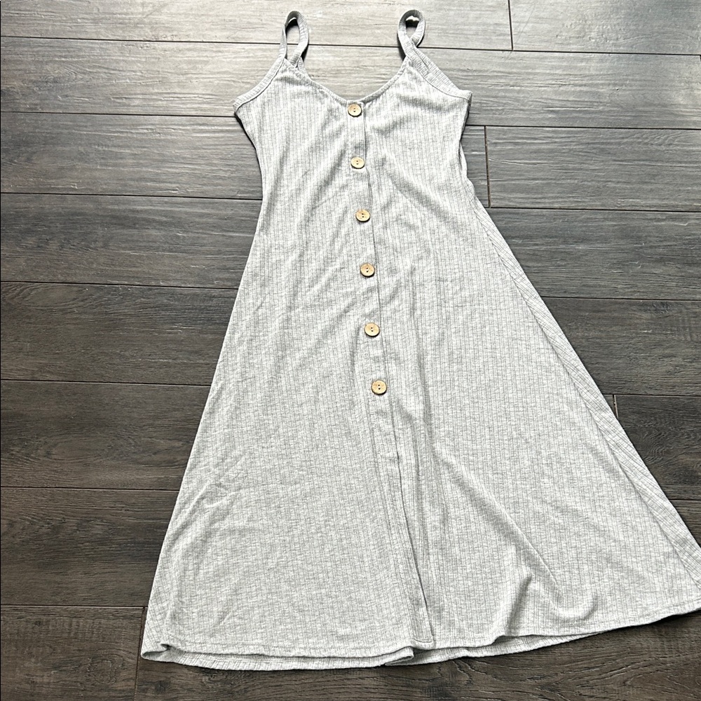 Gray Button-Down Women's Dress
